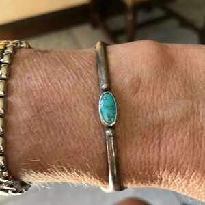 Vintage turquoise bracelet, unmarked.